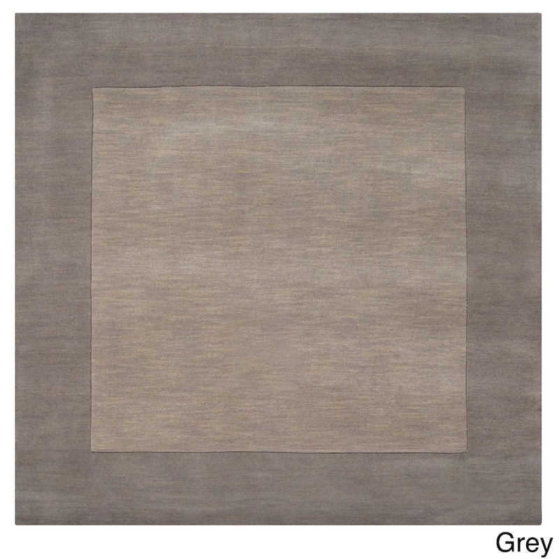 Hand Loomed Odessa Solid Bordered Tone-On-Tone Wool Area Rug