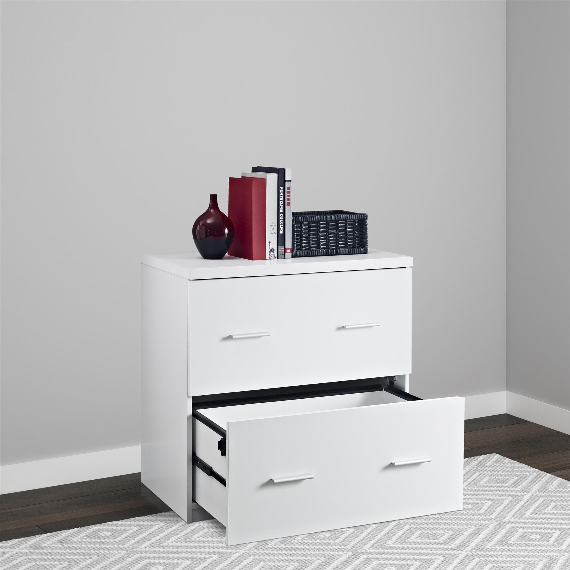 Princeton White Lateral File (WhiteDimensions 29.25 inches high x 29.84 inches wide x 17.99 inches deepPrinceton Mobile File, L Desk and Hutch available and sold separatelyAssembly Required )