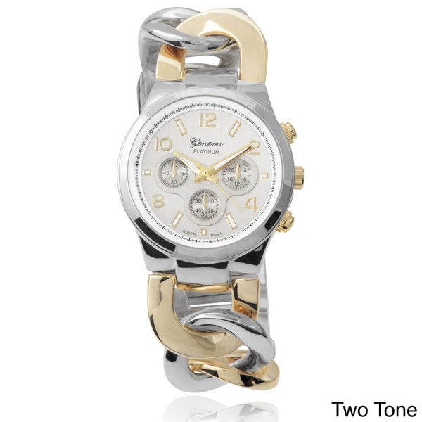 Geneva Platinum Women's Stainless Steel Link Watch Geneva Platinum Women's Geneva Watches