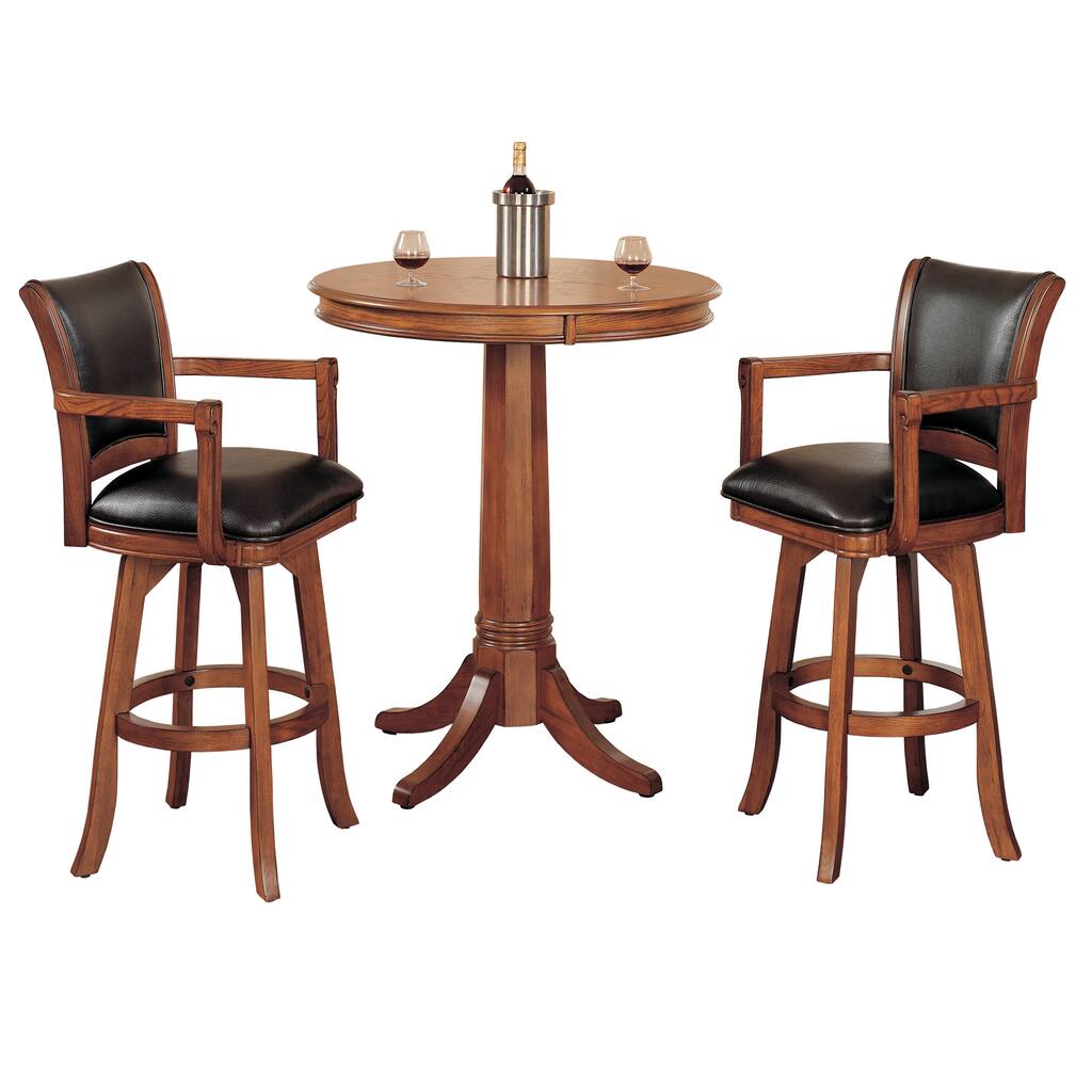 Park View Medium Brown Cherry 3-piece Pub Set - 36"W x 36"D x 44.5"H