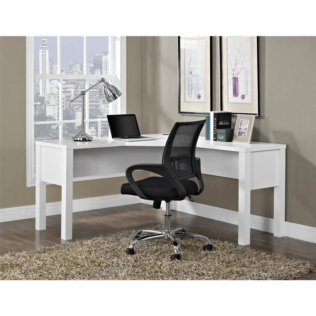 Porch & Den Cuyler White L-shaped Desk