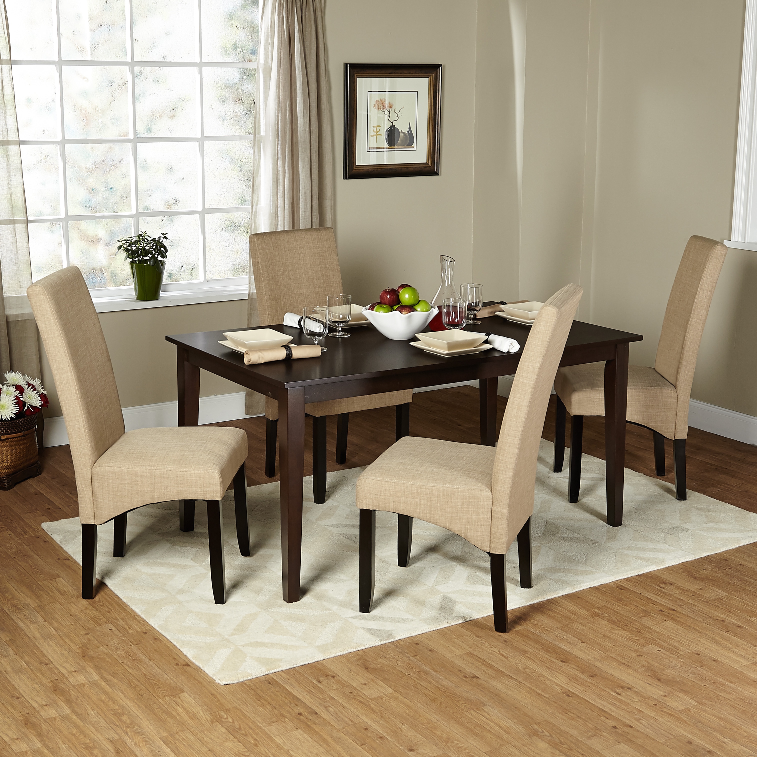 Shop Simple Living 5-piece Brentwood Parson Dining Set - Free Shipping ...