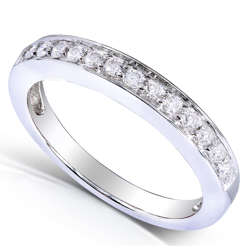 Annello by Kobelli 14k White Gold 1/5ct TDW Diamond Wedding Band