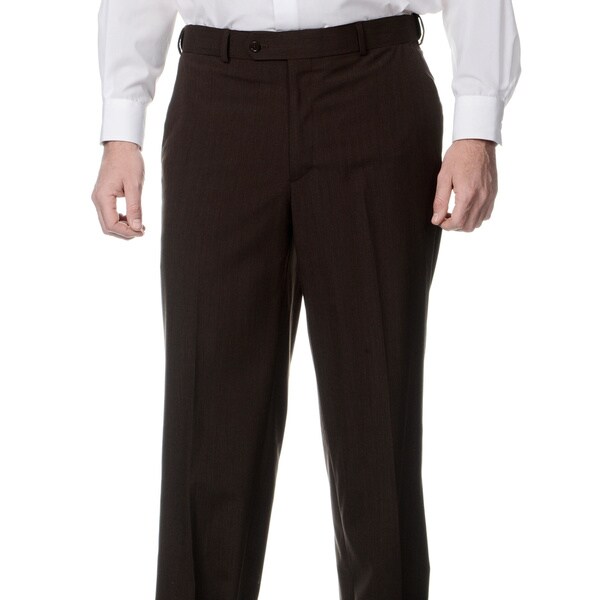 Shop Palm Beach Men's Flat Front Self Adjusting Expander Waist Brown