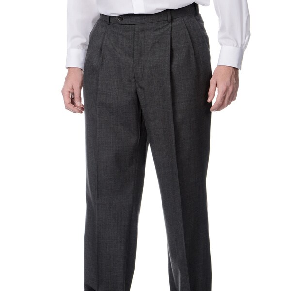 Palm Beach Men's Md. Grey Self Adjusting Expander Pleated Front Waist
