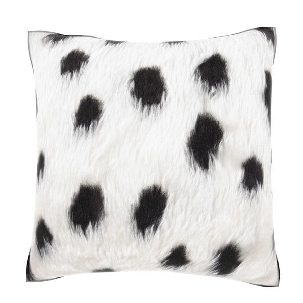 Black Spotted Faux Fur 18-inch Velour Throw Pillow - Free Shipping Today - Overstock.com - 16104347