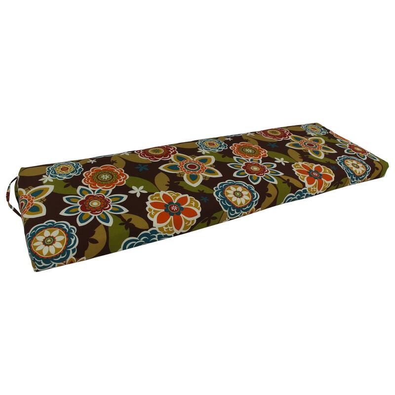 Blazing Needles 60-inch All-Weather Bench Cushion - 60" x 19" - Annie Chocolate