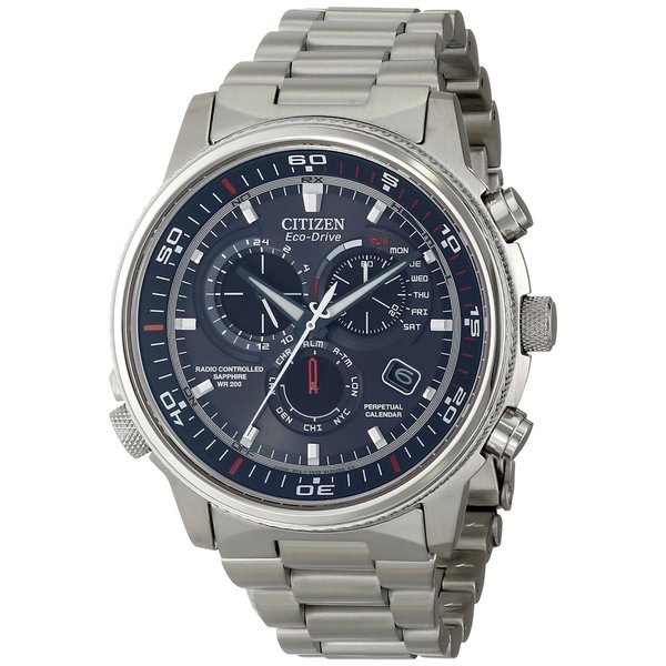 Citizen Mens Nighthawk Quartz Silvertone Blue Dial Dress Watch