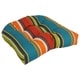 preview thumbnail 5 of 16, Blazing Needles 19-inch U-shaped Indoor/Outdoor Chair Cushion - 19" x 19" Westport Teal