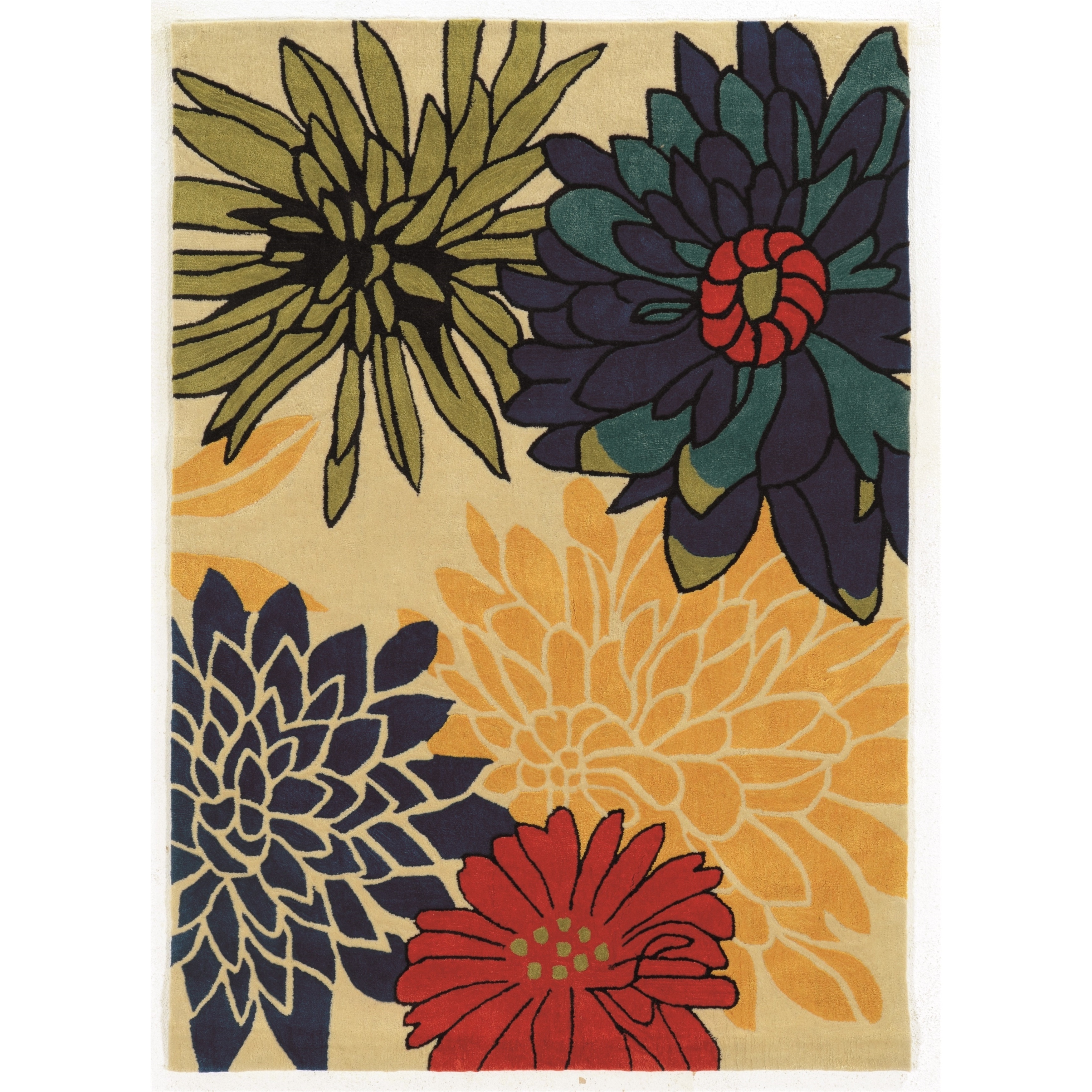 Trio Collection Dahlia Multicolored Area Rug (2 X 3)