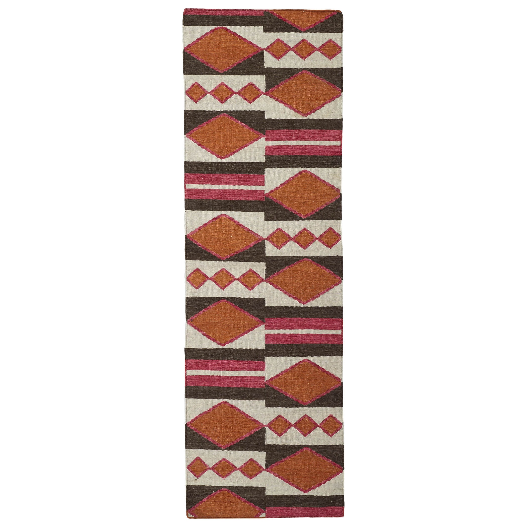 Flatweave Tribeca Orange Wool Runner Rug (26 X 8)