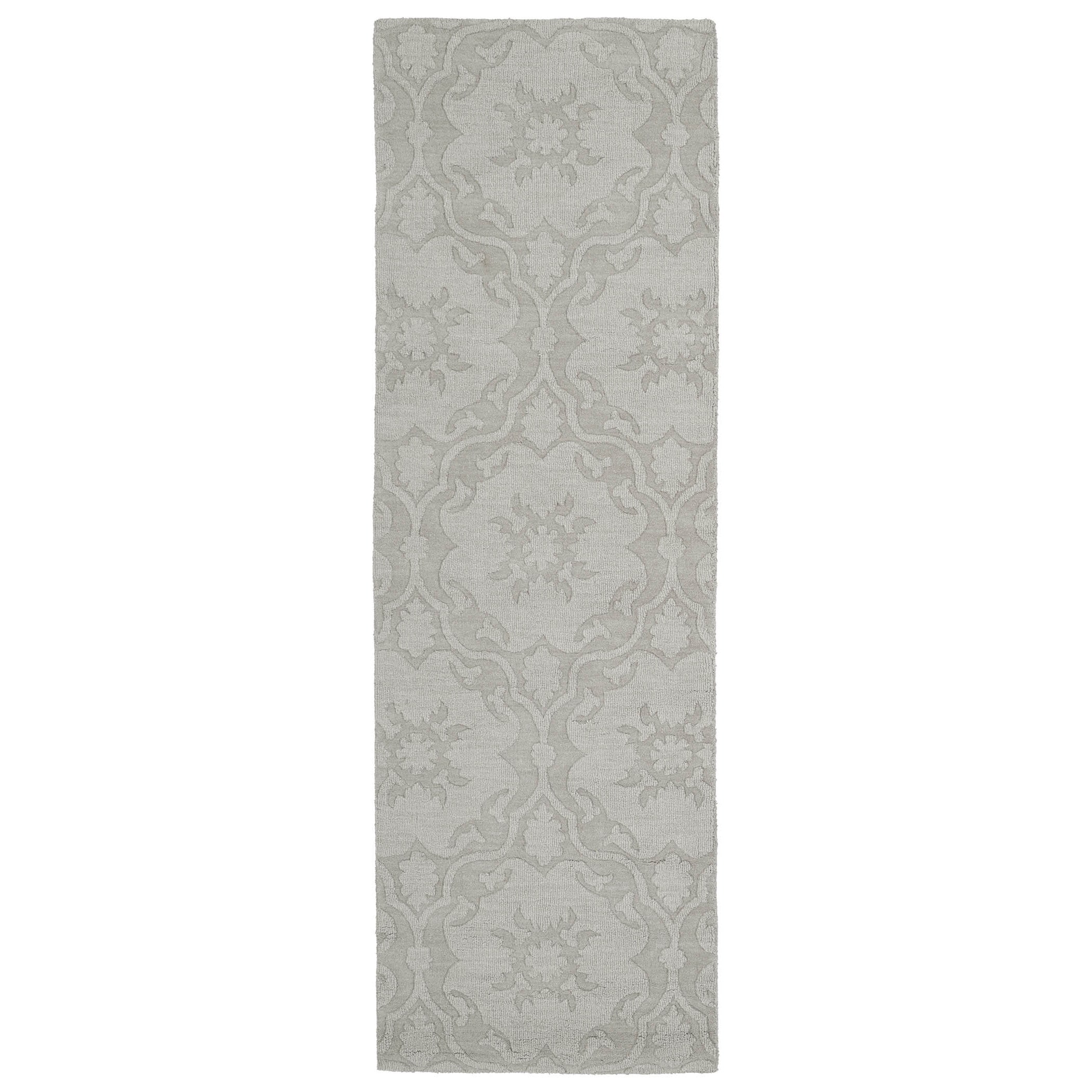 Trends Light Taupe Medallion Print Wool Rug (26 X 8 Runner)