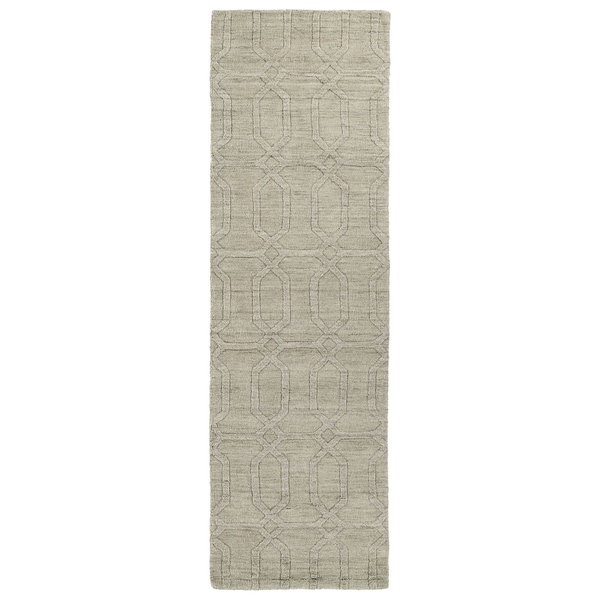 Handmade Trends Oatmeal Pop Wool Runner Rug - 2'6" x 8'