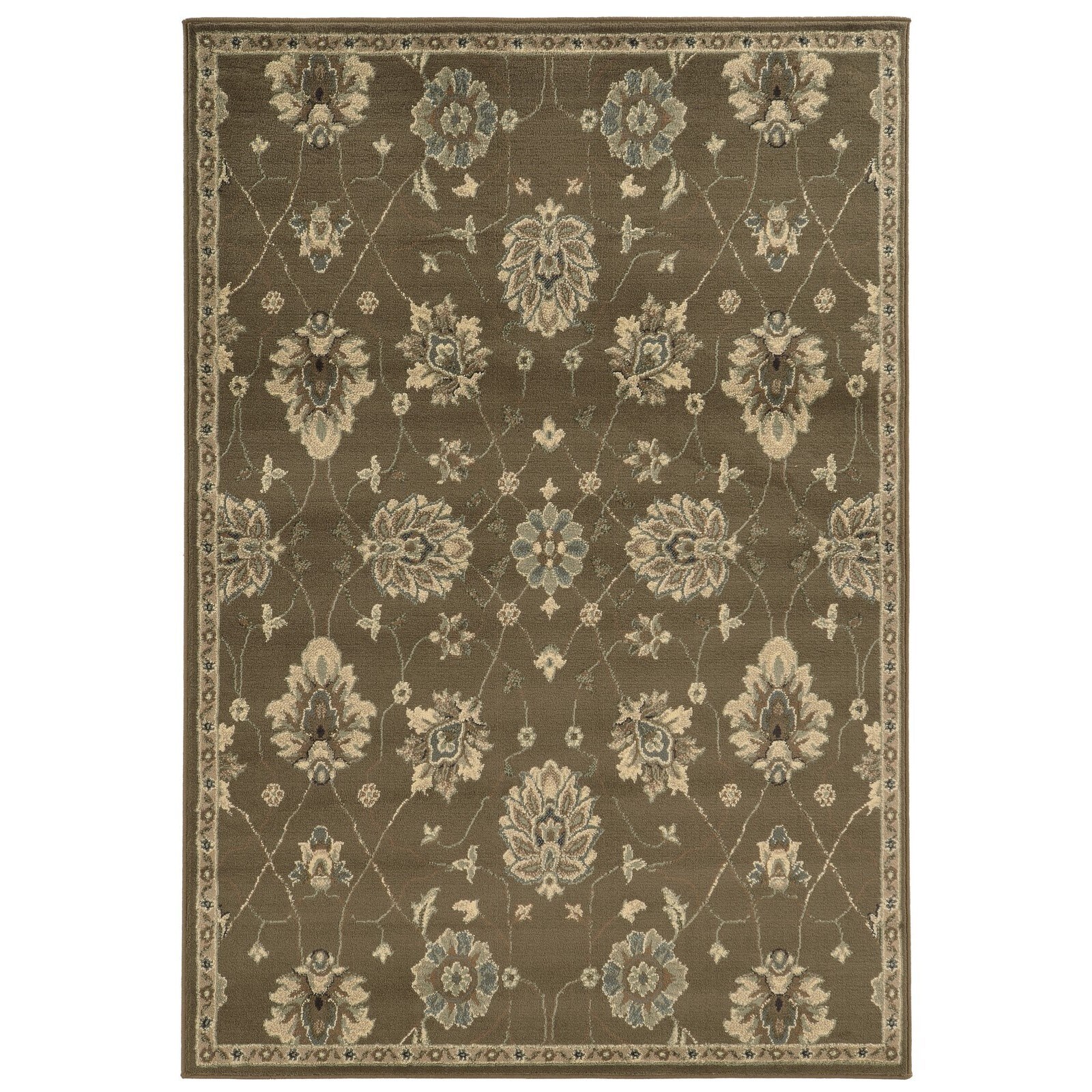 Casual Floral Brown/ Beige Accent Rug (110 X 210)