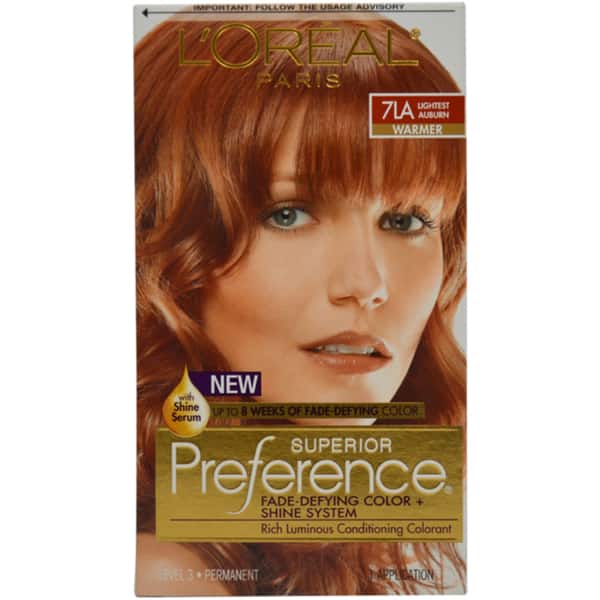 L Oreal Paris Superior Preference 7la Lightest Auburn Hair Color 1 Application Overstock 8881204