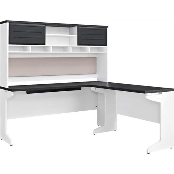 Shop Ameriwood Home Pursuit White L Desk With Hutch Office Set