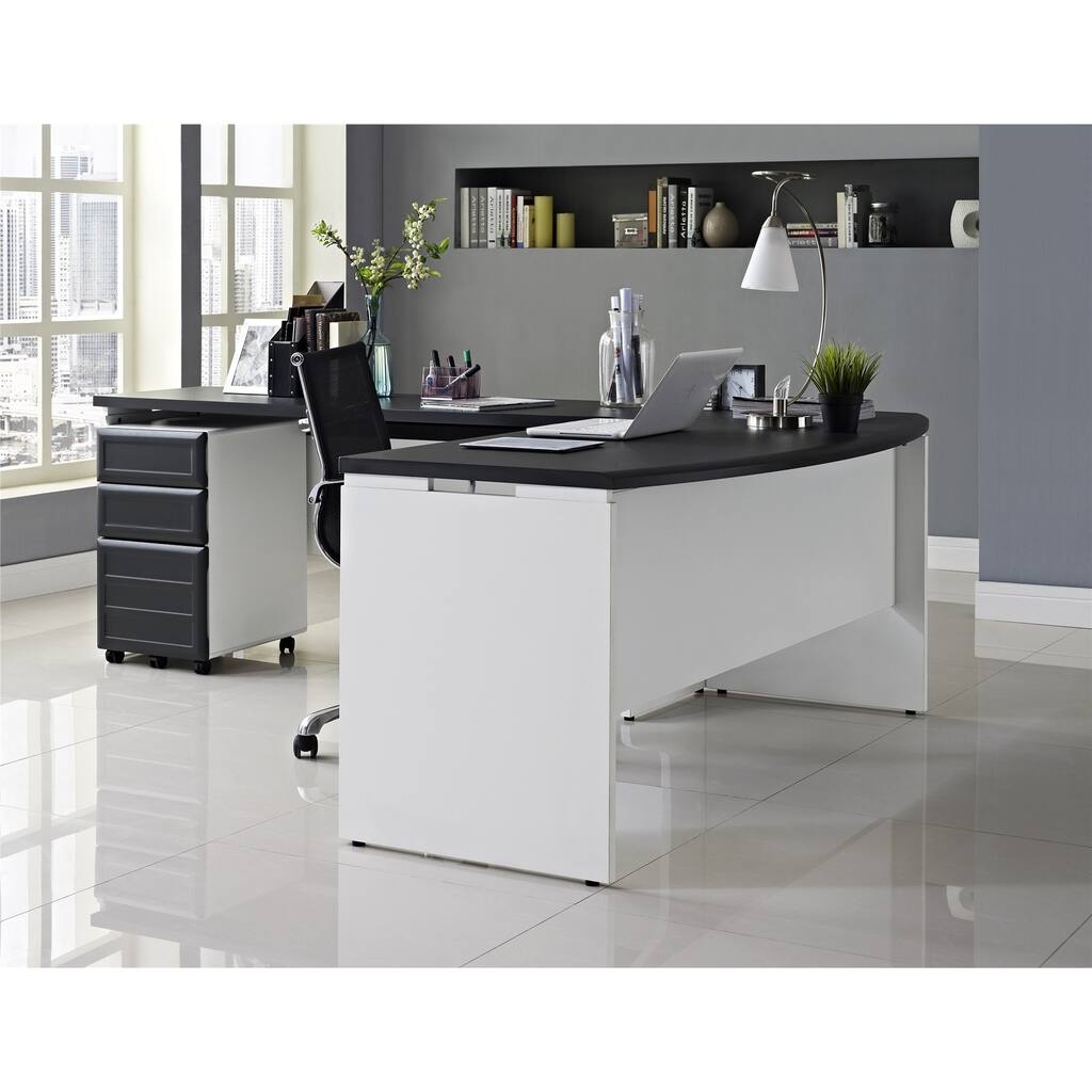 Ameriwood Home Pursuit White Small Office Executive Set