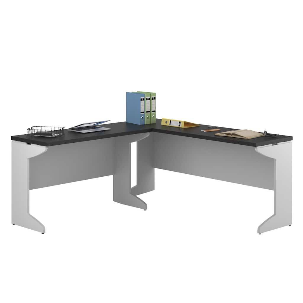 Ameriwood Home Pursuit White L-desk Bundle