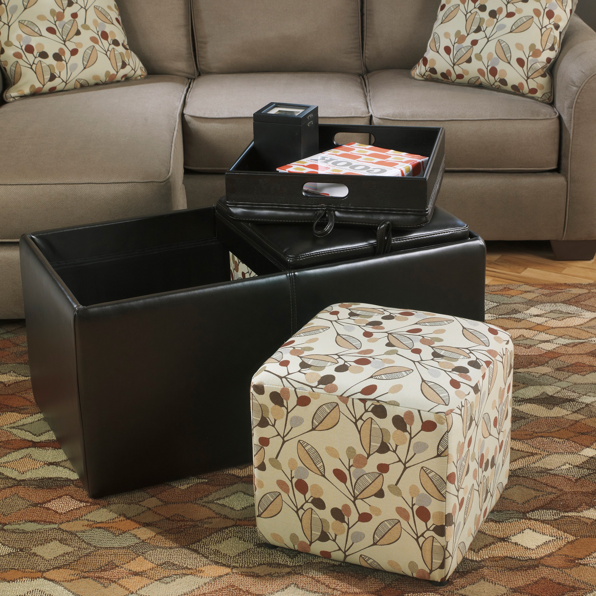 Signature Design By Ashley Danley Brown Storage Ottoman