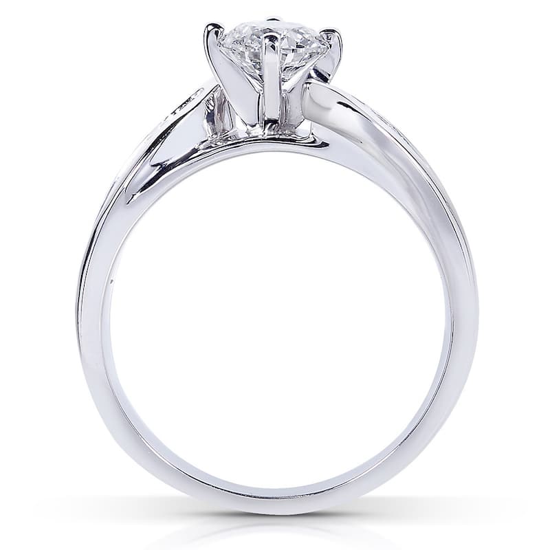 Annello 14k White Gold 1ct TDW Diamond 2-piece Bridal Ring Set