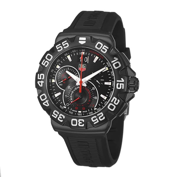 Shop Tag Heuer Men S Cah1012 Bt0717 Formula 1 Chronograph Black Rubber Watch On Sale Overstock 8883449