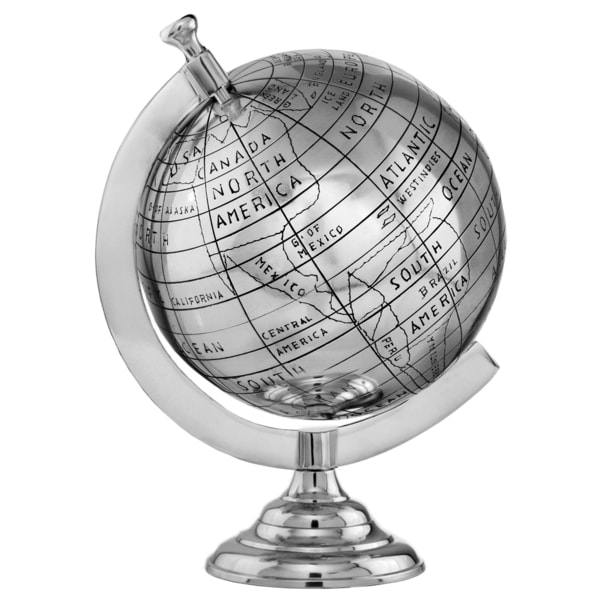 Large Silvertone Aluminum Decorative Globe