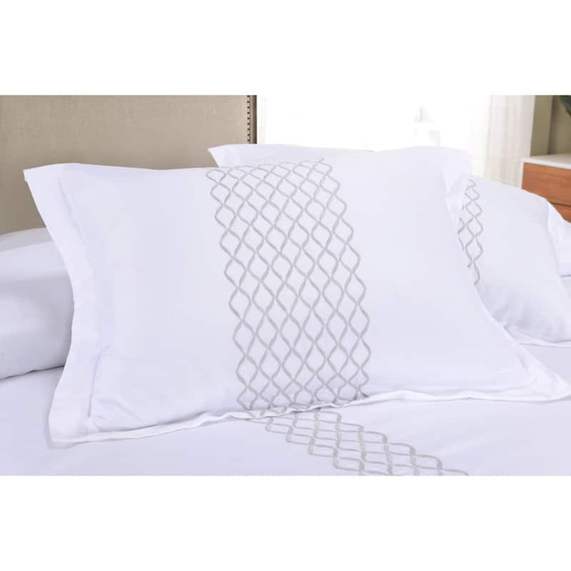 Superior Modern Embroidery Microfiber Duvet Cover Set