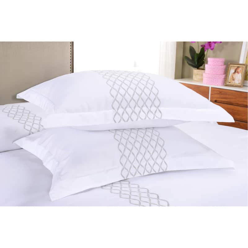 Superior Modern Embroidery Microfiber Duvet Cover Set