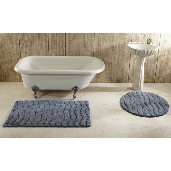 Indulgence Cut and Sculpted Cotton Tufted Bath Rug by Better Trends