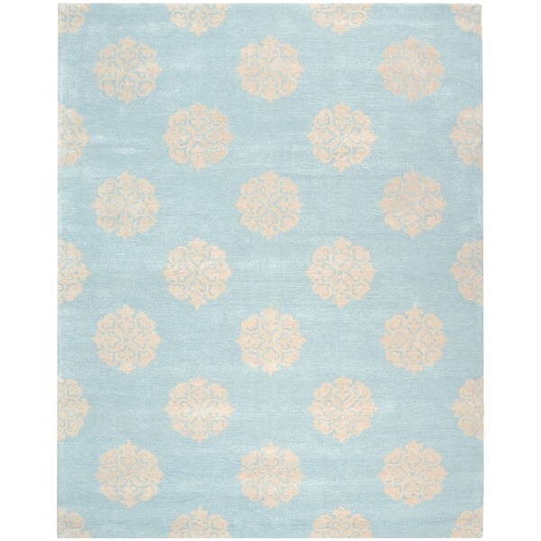 Safavieh Handmade Soho Turquoise/ Yellow Wool Rug - 9' x 12'