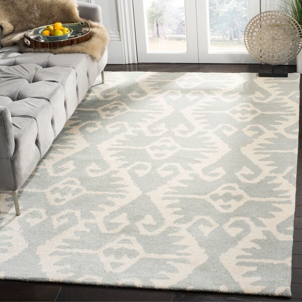 Safavieh Handmade Wyndham Grey/ Ivory Wool Rug - 10' x 14'