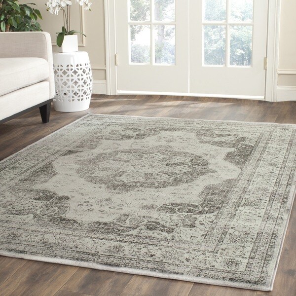 Safavieh Vintage Grey/ Multi Distressed Silky Viscose Rug - 10' x 14'