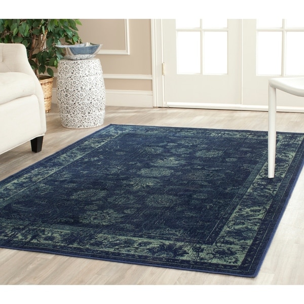 Safavieh Vintage Oriental Soft Anthracite Distressed Silky Viscose Rug - 11' x 15'
