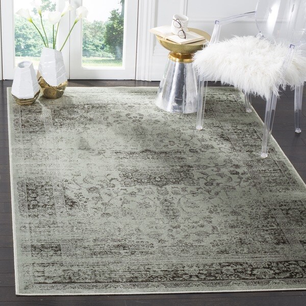 Safavieh Vintage Oriental Spruce Green/ Ivory Distressed Silky Viscose Rug - 10' x 14'