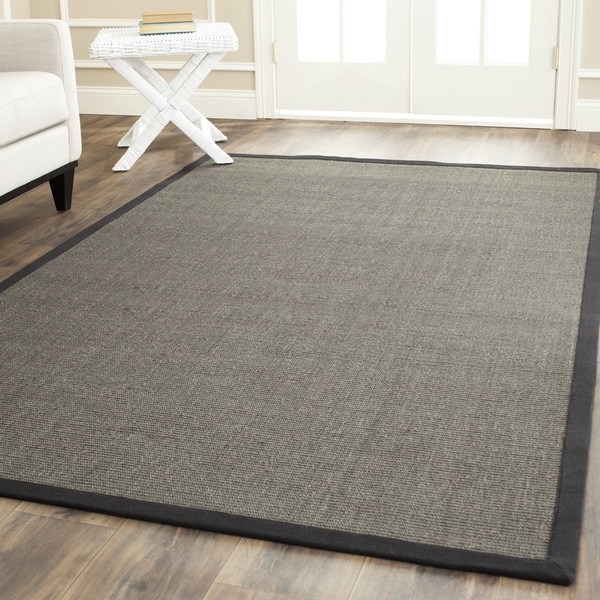 Safavieh Casual Natural Fiber Charcoal and Charcoal Border Sisal Rug - 10' x 14'