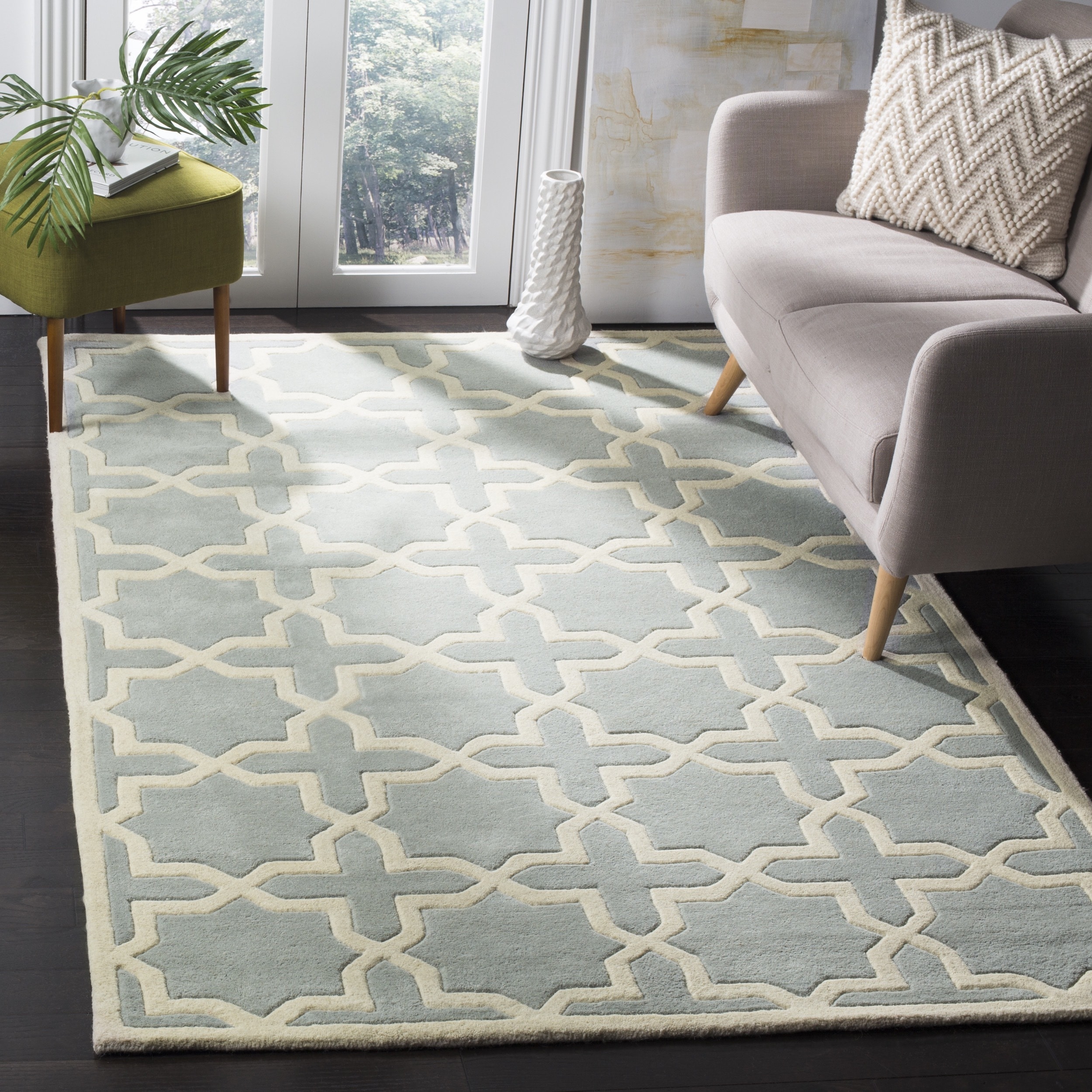 Safavieh Handmade Moroccan Chatham Grey/ Ivory Wool Rug (4 Square)