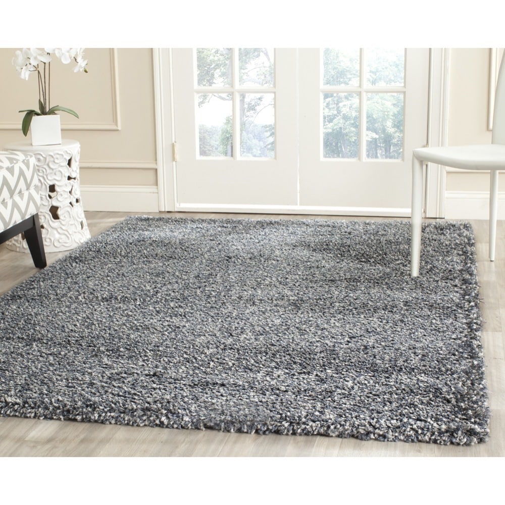 Safavieh New York Shag Blue/ Blue Rug (6 X 9)