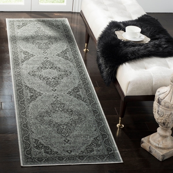 Safavieh Vintage Oriental Light Blue/ Multi Distressed Silky Viscose Rug - 2'2 x 6'
