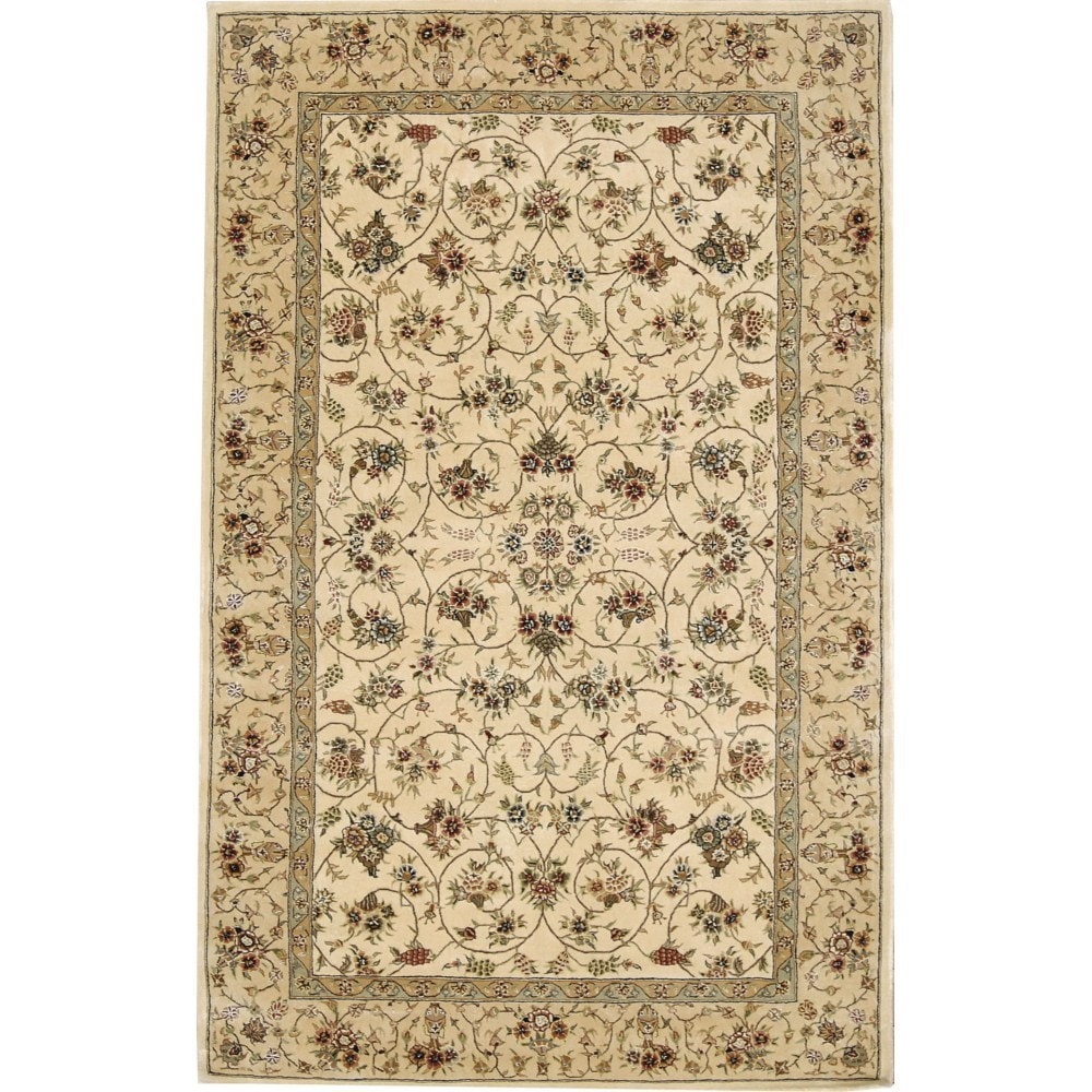 Handmade 2000 Ivory Wool Area Rug (79 X 99)