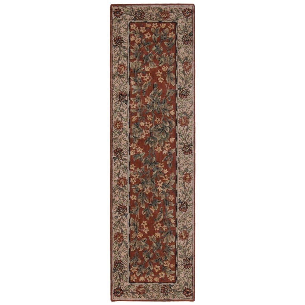 Vallencierre Rust Wool Runner Rug (23 X 8)