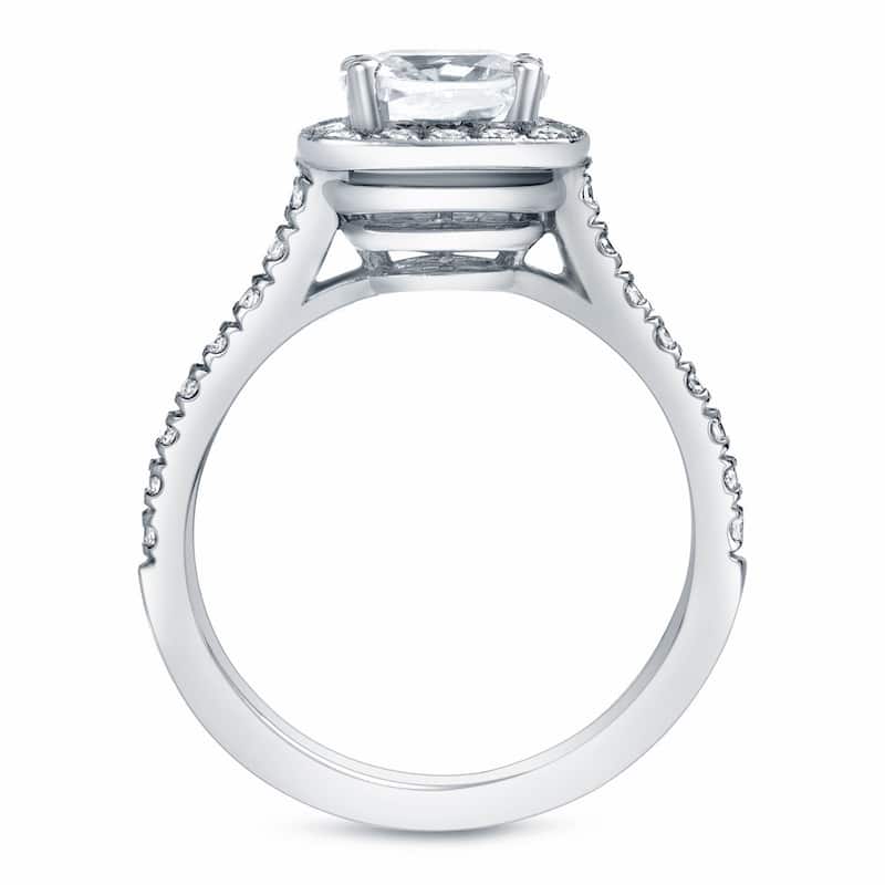 Auriya 14k Gold Modern 2ctw Cushion-cut Diamond Halo Engagement Ring