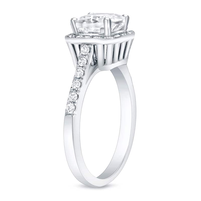 Auriya 14k Gold 1 3/4ctw Cushion-cut Halo Diamond Engagement Ring Certified