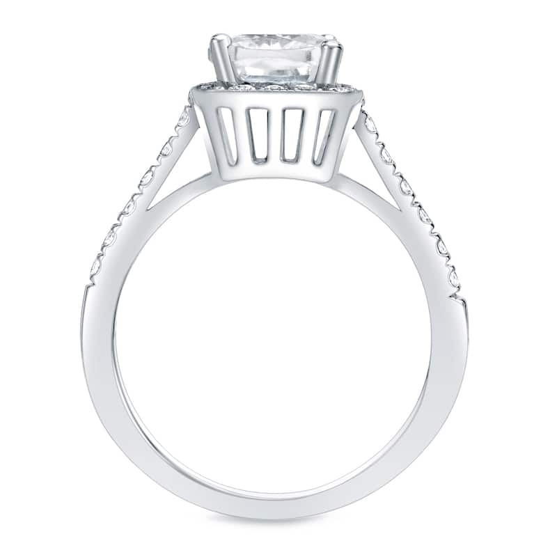 Auriya 14k Gold 1 3/4ctw Cushion-cut Halo Diamond Engagement Ring Certified