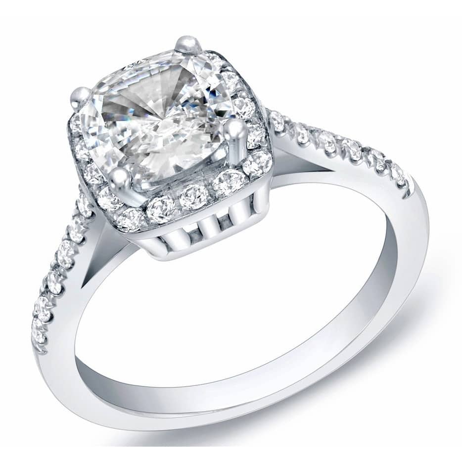 Auriya 14k Gold 1 3/4ctw Cushion-cut Halo Diamond Engagement Ring Certified