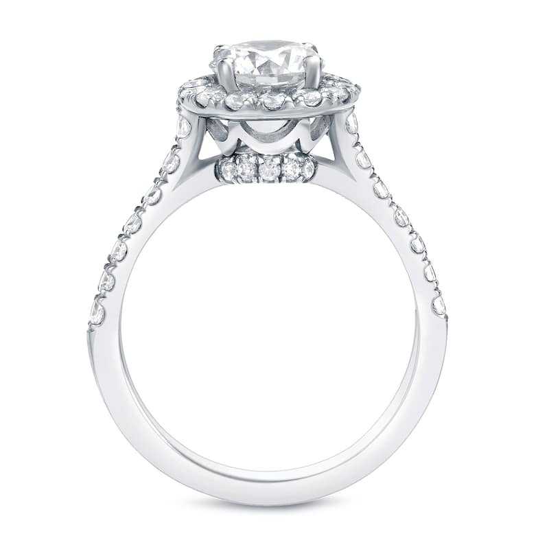Auriya 14k Gold 1 1/2ctw Halo Diamond Engagement Ring Certified