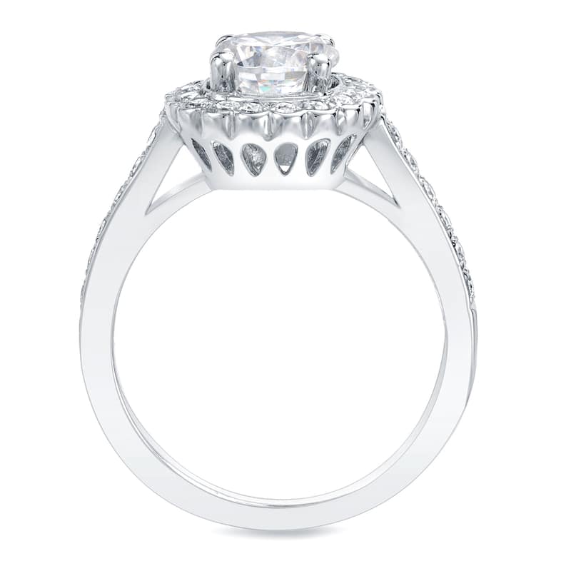 Auriya 14k Gold 1 1/3ctw Round Halo Diamond Engagement Ring Certified