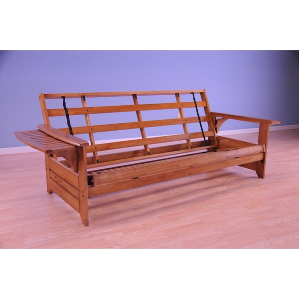 Somette Ali Phonics Multi-flex Honey Oak Full-size Wood Futon Frame