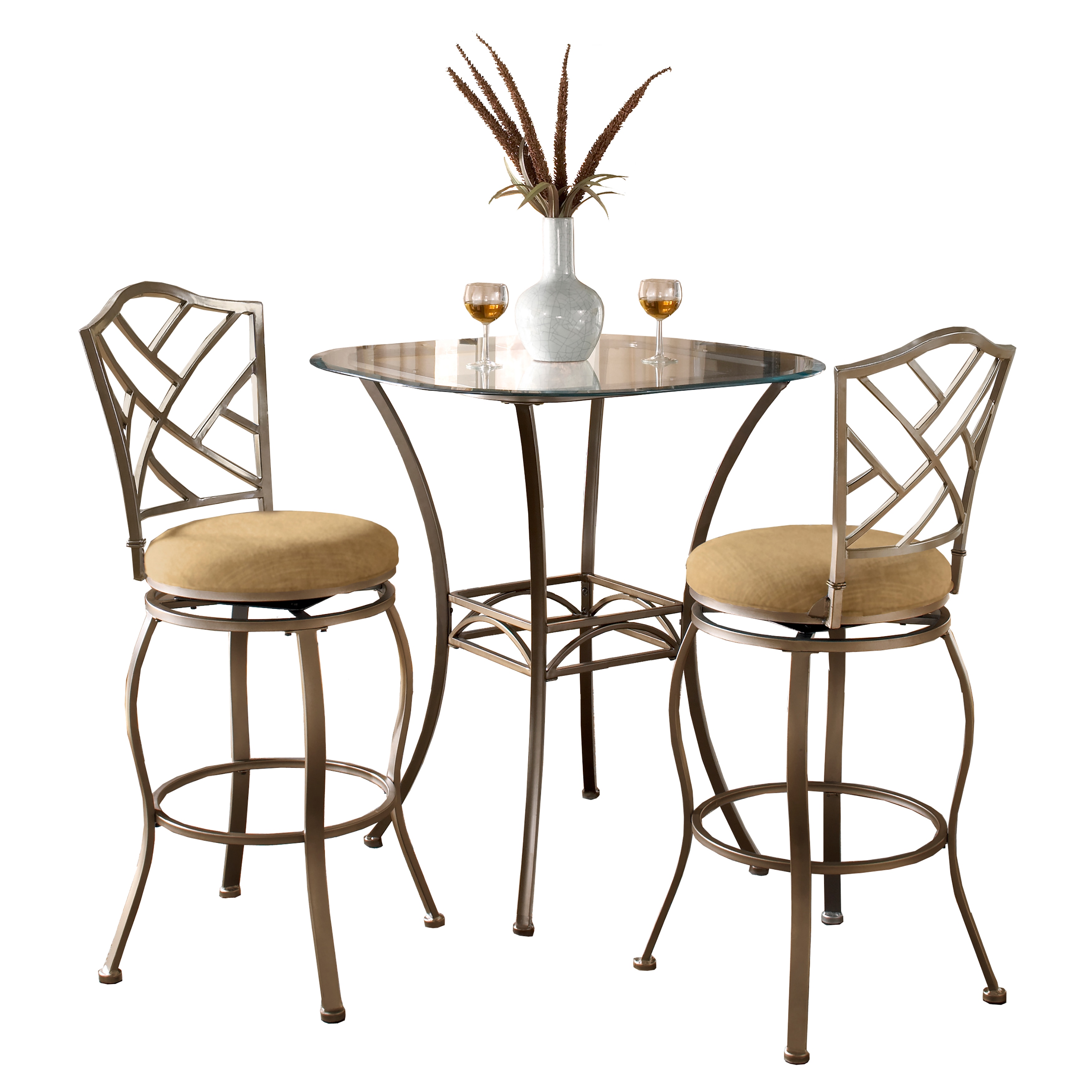 Hanover 3 piece Brown Powder Coated Bistro Set