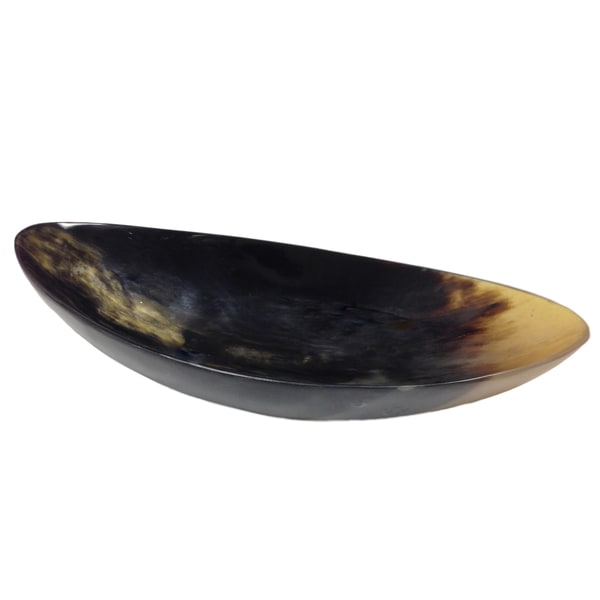 Hand-crafted Large 13-inch Genuine Horn Boat Bowl