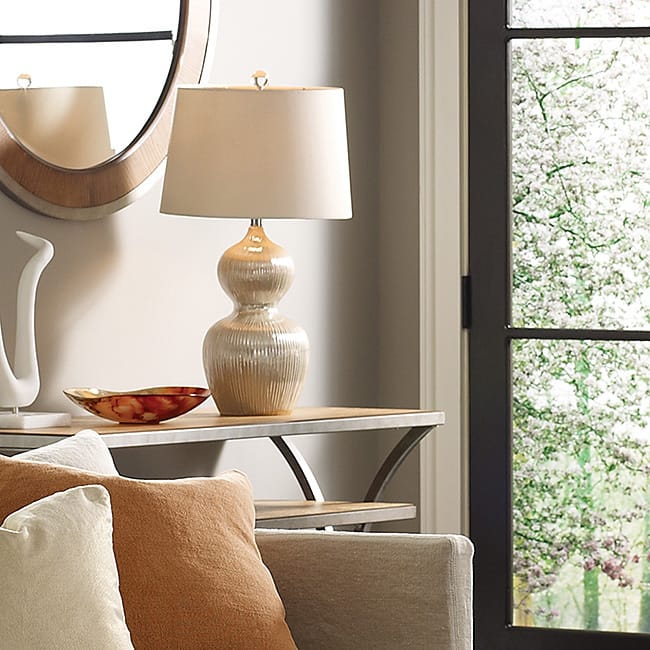 Kirkham 1-light Champagne Ribbed Ceramic Table Lamp